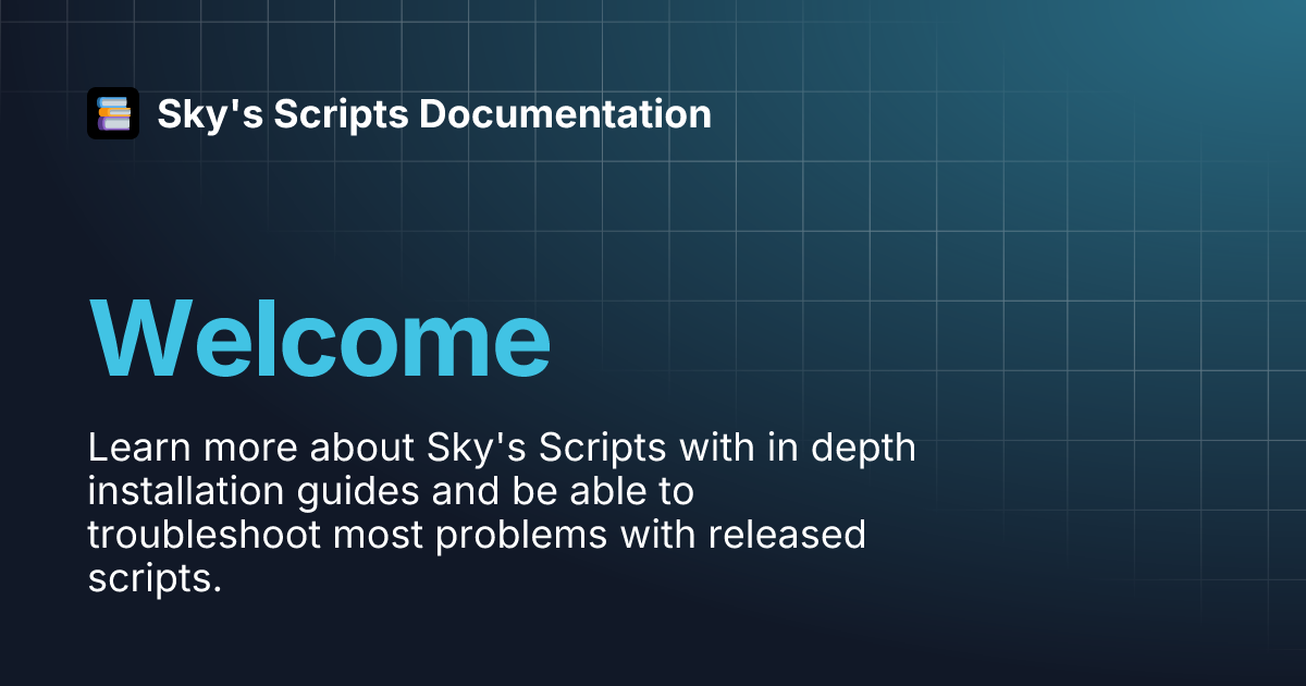 Welcome sky s scripts documentation